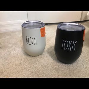 Rae Dunn Boo and Toxic insulated wine tumblers
